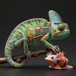 ant chameleon axolotl snail, (((artstation, concept art, smooth, sharp focus, artgerm, Tomasz Alen Kopera, Peter Mohrbacher, donato giancola, Joseph Christian Leyendecker, WLOP, Boris Vallejo))), octane render, unreal engine, 3d render, , octane render, nvidia raytracing demo, grainy, muted