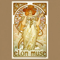 “Art Nouveau poster of elon musk in style of Alphonse Mucha”
