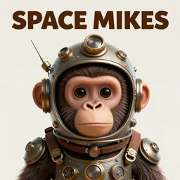 movie poster, title is space monkeys, the journey, a cute steampunk ape head with a steampunk space helmet with multicolored glowing tubes and cables, crisp, trippy, fluorescent colors, insanely detailed, 3 d render, front shot, 3 5 mm