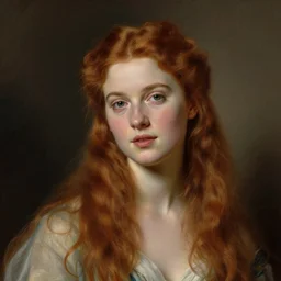 beautiful young ginger lady, by bouguereau