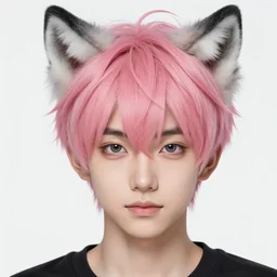 character concept art of an cute anime boy with pink hair and wolf ears | | cute - fine - face, pretty face, key visual, realistic shaded perfect face, fine details by stanley artgerm lau, wlop, rossdraws, james jean, andrei riabovitchev, marc simonetti, and sakimichan, tranding on artstation