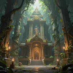 beautiful matte painting of temple of nature, interior, fantasy