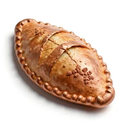 bronze calzone, stylized 3d render, isolated on a pure white background, centered, entire object in frame, sharp focus, soft studio lighting