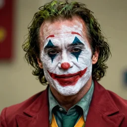 dwayne johnson wearing joker makeup, photograph, 4 k