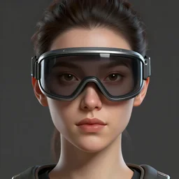 character portrait of a woman with a realistically proportioned face wearing a cyberpunk visor, realistic skin tones, realistic face details, smooth, highly detailed portrait, digital painting, concept art, cgi, 3 d animation, painted texture maps, sharp focus, illustration, in the style of studio fortiche