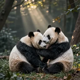 pandas cuddling