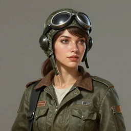 Portrait of a charming lady fighter pilot, highly detailed, digital painting, artstation, concept art, smooth, sharp focus, illustration by Artgerm and Greg Rutkowski