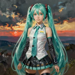 natalie portman is hatsune miku, trending on pixiv fanbox, intricate painting by greg rutkowski
