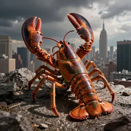 a giant lobster attacking new york city