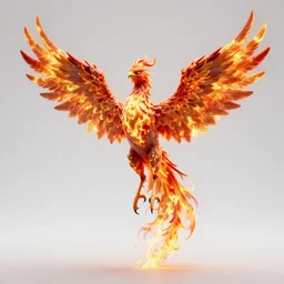 hyperdetailed image of a humanoid phoenix with its full body flaming and wings spread and a detailed face 8 k extremely detailed hd hyperrealism fiery extremely accurate unbelievably creepy movie studio style