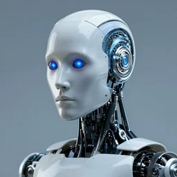 headshot of humanoid robot from ex machina, by jean - baptiste monge