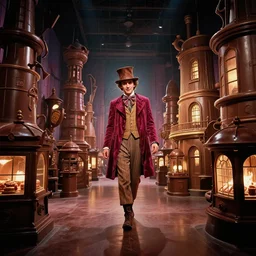 liminal space willy wonka's chocalate factory, photograph 1990s