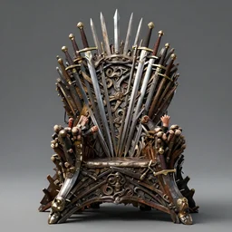 a digital art of a throne made from several hundreds of swords, wlop, greg luthowski, raphael lascote, michalkarcz, extremely detailed, trending on artstation