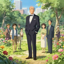 city park with flowers, artstation, elegant, highly detailed, digital painting, concept art, smooth, sharp focus, illustration, art by don bluth and michel ocelot and makoto shinkai and tom whalen and atey ghailan and akihiko yoshida