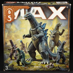 painting 1 9 7 0 kaiju cluster model kit in 1 9 6 2, model box top showing, ages 7 to 1 5, in box, used condition, museum piece, made in 1 9 7 2, nostalgia, by vincente b ballestar, by francesco blanc, & by jack gaughan high resolution, hyper detailed, cinematic, ornate masterpiece, shot on imax with full