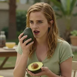 film still of emma watson playing an avocado!!! in the new scifi movie, 4 k