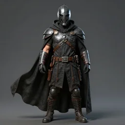a highly detailed digital art of a man wearing a epic homemade shadow hero costume