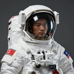 [North Korean cosmonaut, poster, very detailed, cinematic lighting, matte, sharp, photography, art by enki bilal]