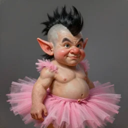 perfectly - portrait of a dwarf warrior character with a black mohawk and pink tutu, intricate, highly detailed, digital painting, loose brush strokes, realistic shaded lighting, artstation, concept art, smooth, sharp focus, illustration, realism, oil painting, unreal engine 5, 8 k, art by sam spratt and peter mohrbacher