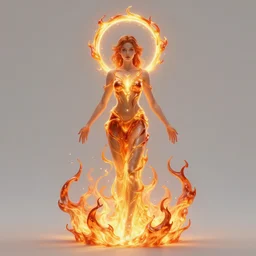 liquid fire, halo on central figure, magical, riley bridget, concept art, art nouveau, reylia slaby, peter gric, trending on artstation, volumetric lighting, cgsociety