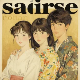 “ saoirse ronan portrait by ikenaga yasunari and ayana otake and ko rakusui, 6 0 s poster, drawing, realistic, sharp focus, japanese, dreamy, nostalgia, faded, golden hues, floral clothes ”