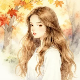highly detailed watercolor, beautiful autumn spring spirit, long hair, nostalgia for a fairytale, magic realism, flowerpunk, mysterious, vivid colors, by charles vess, anato finnstark, cinematic lighting, beautiful face by leyendecker