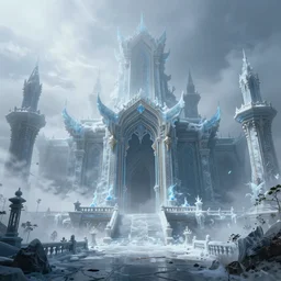 3d rendering of fantasy frozen abandoned temple, foggy atmosphere, volumetric lighting, fantasy artwork, very beautiful scenery, very realistic painting effect, hd, hdr, unreal engine 5, cinematic 4k wallpaper, 8k, ultra detailed, high resolution, artstation