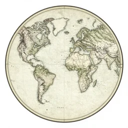 cartography map art, flat earth, highly detailed, vintage typography