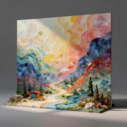 : soft abstract colorful art installation zbrush vr dalle2