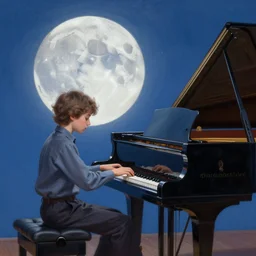 A beautiful ultra detailed matte painting Moonlight Sonata,  vivid colors, by Cyril Rolando, David Wiesner, unreal engine, featured on artstation