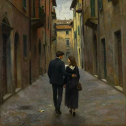 our lost honeymoon by clara memette. painting inspired by italian streets. dim romanticism