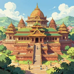 erel, the city of temples, digital illustration, by james jean, by rossdraws, moebius, frank franzzeta, mcbess, sakimichan,