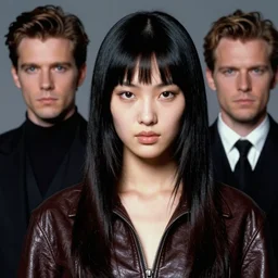ektachrome, youthful asian demure, exquisite features, feminine cut, frontiers in flight leather, jedi, the fifth element artifacts, aaron horkey, gaston bussiere, nick knight