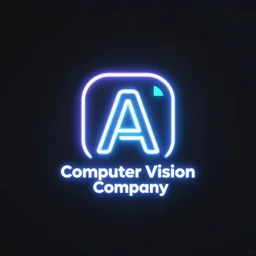 computer vision ai company logo, centred, neon, low detailed