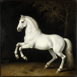 white horse at night by hieronymus bosch