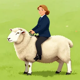 nadine dorries riding a sheep