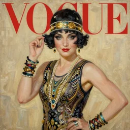 vogue magazine, vintage roaring 1 9 2 0 s flapper, greg rutkowski, john singer sargent, anime, trending on artstation, oil painting, intricate