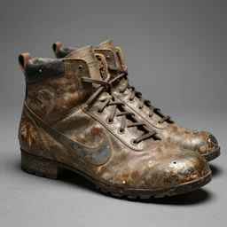 a photo of a ancient medieval nike shoes, 4 k, ƒ / 8, focal length : 5 0 mm, hyper detailed