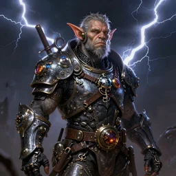a portrait of a steampunk half ogre half man, cinematic lightning, d & d, fantasy, highly detailed, digital painting, sharp focus, illustration, art by artgerm and greg rutkowski and magali villeneuve