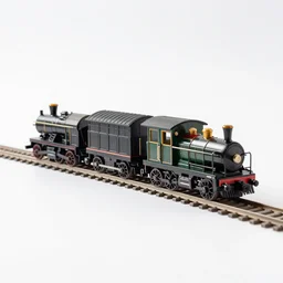 toy train set, high detail macro photography, isolated on a pure white background, centered, entire object in frame, sharp focus, soft studio lighting