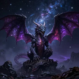 Dragon Creepy cosmic color scheme star gazing Unreal Engine hyper realistic