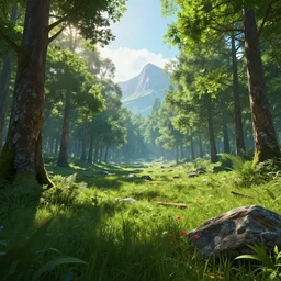 beautiful nature environment, unreal engine 5, global illumination, reytracing, 8 k, hyper realistic, trending on artstation