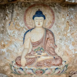 purified consciousness, buddhist cave painting,