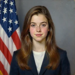 portrait of united states president teen mila kunis, 1 8 3 4, oil on canvas by william sidney mount, american exceptionalism