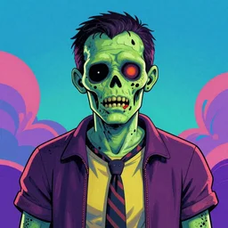 homoerotic male zombie, psychedelic pop art style