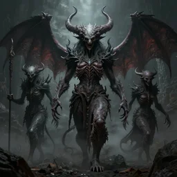 hellscapes, horror, demonic beings, by ted nasmith and wayne barlowe, xf iq 4, f / 1. 4, iso 2 0 0, 1 / 1 6 0 s, 8 k, raw, featured in artstation, octane render, cinematic, elegant, intricate, 8 k