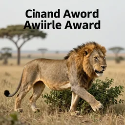 A lion stalking its prey from a bush in an African Savannah,digital art,photo realistic,award winning