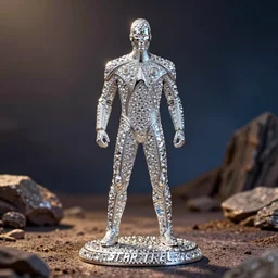 star trek enterprise figurine, highly - detailed, made of diamond