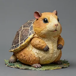 turtle hamster hybrid, by albert bierstadt, paper - mache
