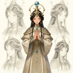 mysterious female mage, intricately ornate tunic, alchemical headdress character huge illustrations with soft light drawn by james joan and gerrit van hontost and katsuhiro otomo, inspired by akira anime, smooth facial features, intricate oil paintings, high detail illustrations, sharp high detail, manga and anime 1 9 9 9